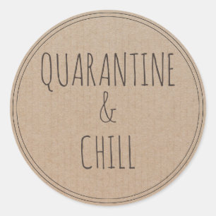 Sticker Rond Quarantaine et refroidissement   Rester à la maiso