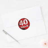 Sticker Rond quarantième Roches de l'anniversaire 40 ! A01B (Enveloppe)