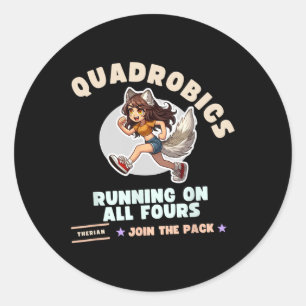 Sticker Rond Quardrobics Therian Gear For Ado Tween Girl Fox W