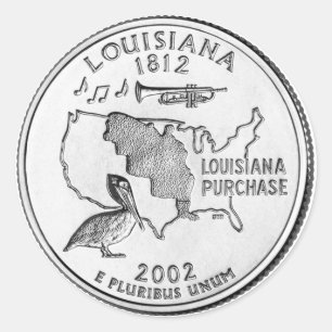 Sticker Rond Quart de dollar de la Louisiane
