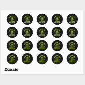 Sticker Rond Quarter Zips And Matcha Funny Meme Saying Design  (Feuille)