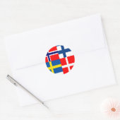 Sticker Rond Quartet des drapeaux scandinaves (Enveloppe)