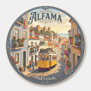 Sticker Rond Quartier Alfama Portugal