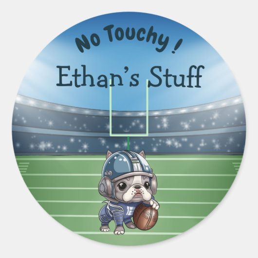 Sticker Rond Quartier-back étudiant français (Devant)