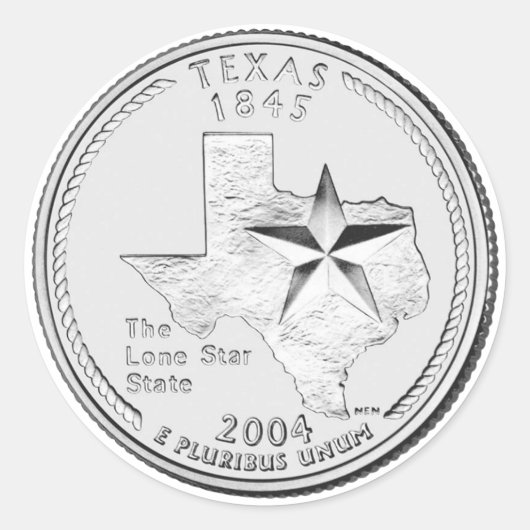 Sticker Rond Quartier d'État du Texas (Devant)