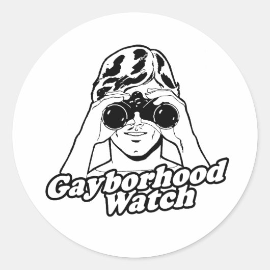 STICKER ROND QUARTIER GAY WATCH (Devant)