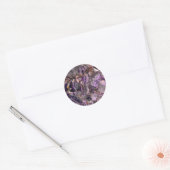 Sticker Rond Quartz d'Améthyste violet Abstrait, granit violet (Enveloppe)
