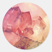 Sticker Rond quartz rose (Devant)