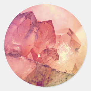Sticker Rond quartz rose