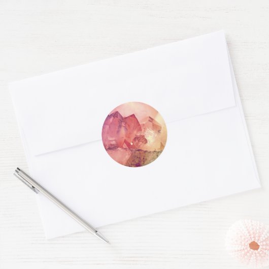 Sticker Rond quartz rose (Enveloppe)