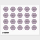 Sticker Rond Quartz rose | Nom personnalisé noir (Feuille)