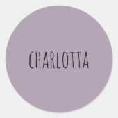 Sticker Rond Quartz rose | Nom personnalisé noir (Devant)