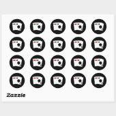Sticker Rond Quatre as noir (Feuille)