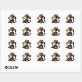 Sticker Rond Quatre Cavalier King Charles Spaniels (Feuille)