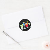 Sticker Rond Quatre cocktails (Enveloppe)