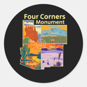 Sticker Rond Quatre Coins Monut Avec Nous Parcs Nationaux En Pl