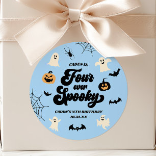 Sticker Rond Quatre Ever Spooky Blue Halloween 4ème Anniversair