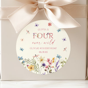 Sticker Rond Quatre Ever Wild Wildflower 4e Anniversaire
