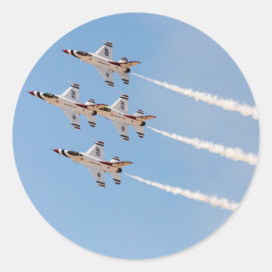 Sticker Rond Quatre F-16 Thunderbirds volent en formation rappr