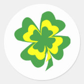 Sticker Rond Quatre feuilles de trèfle (Devant)