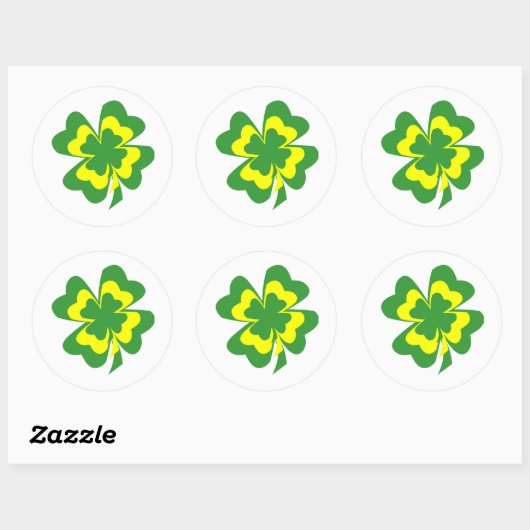 Sticker Rond Quatre feuilles de trèfle (Feuille)