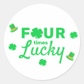 Sticker Rond Quatre fois Lucky 4e anniversaire (Devant)