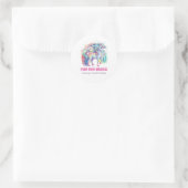 Sticker Rond Quatre Jours Magique Pastel Unicorn Quatrième Anni (Sac)