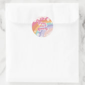 Sticker Rond Quatre Jours Super Retro Rainbow 4e anniversaire (Sac)