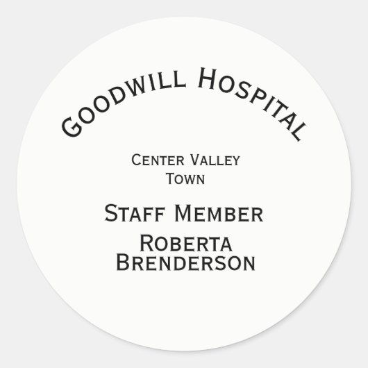 Sticker Rond Quatre lignes de texte personnalisées en blanc (Devant)