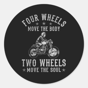 Sticker Rond Quatre roues déplacent le corps Deux motocycliste