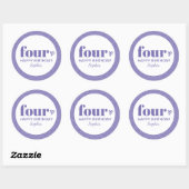 Sticker Rond Quatre Simple Purple 4e anniversaire avec nom (Feuille)