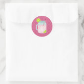 Sticker Rond Quatrefoil Monogramme Pink Lemonade Berry (Sac)