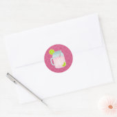 Sticker Rond Quatrefoil Monogramme Pink Lemonade Berry (Enveloppe)