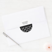 Sticker Rond Quatrefoil noir et blanc (Enveloppe)