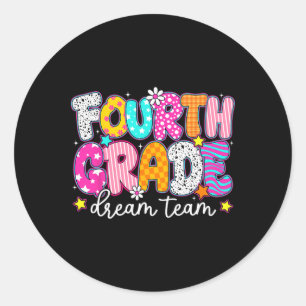 Sticker Rond Quatrième 4e année Équipe de rêve Enseignants Enfa