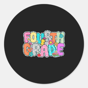 Sticker Rond Quatrième année 4ème Équipe de rêve Retour à l'éco