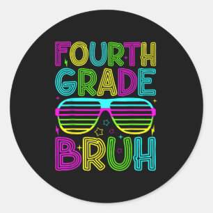 Sticker Rond Quatrième année Bruh Sungles retour à l'école heur