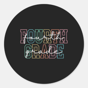 Sticker Rond Quatrième année Ck à l'école Rétro Premier jour de
