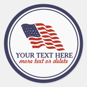 Sticker Rond Quatrième patriotique de coutume américaine de