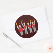 Sticker Rond Quatuor classique Barbershop (Enveloppe)