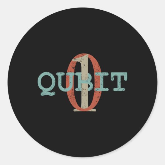 Sticker Rond Qubit Quantum Entanglet Ordinateur Physique Inform (Devant)