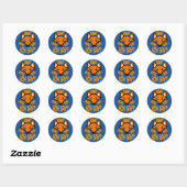 Sticker Rond Que dit le Fox (Feuille)