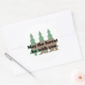 Sticker Rond Que la forêt soit avec toi (Enveloppe)