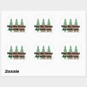 Sticker Rond Que la forêt soit avec toi (Feuille)