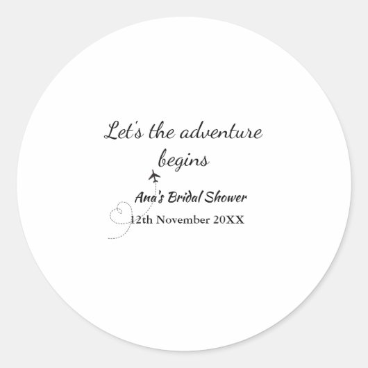 Sticker Rond que l'aventure commence enterrement de vie de jeun (Devant)