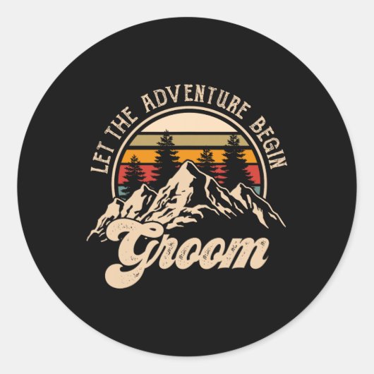 Sticker Rond Que l'aventure commence Mariage de couples de mari (Devant)