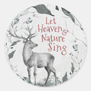 Sticker Rond Que le ciel et la nature chantent, Noël Carol