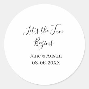 Sticker Rond que le plaisir commence nom couple date simpl