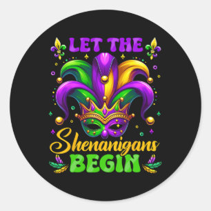 Sticker Rond Que Les Shenanigans Commencent Mardi Gras 3