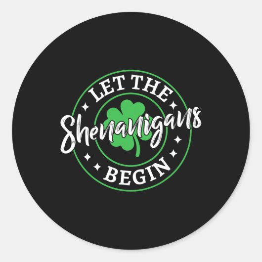 Sticker Rond Que les Shenanigans commencent St Patricks Day Vin (Devant)
